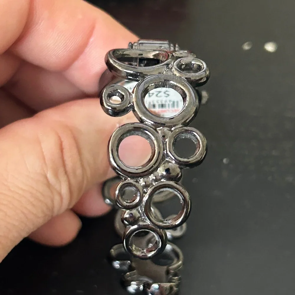 Studio Time Womens Quartz Watch Gunmetal Rhinestone Bangle‎ Bracelet STD1024T